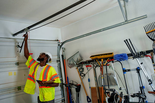 Professional Garage Door Panel Replacement technician working in Clearlake Riviera, CA